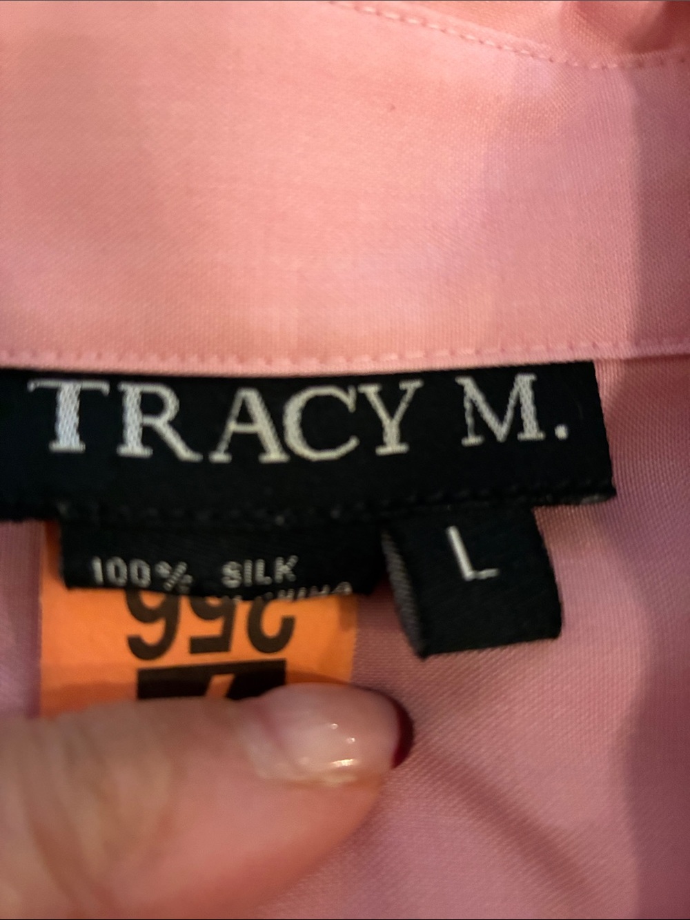 Tracy M Pink Ruffle-Front Button Down Shirt - Picture 4 of 4